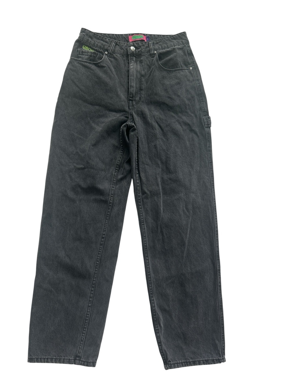 Empyre Black Relaxed Straight Jeans with Utility Loop
